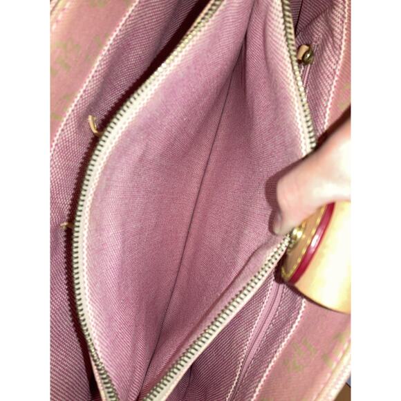 DOONEY & BOURKE LIGHT PINK SIGNATURE PRINT CANVAS  SHOULDER BAG - Picture 15 of 16